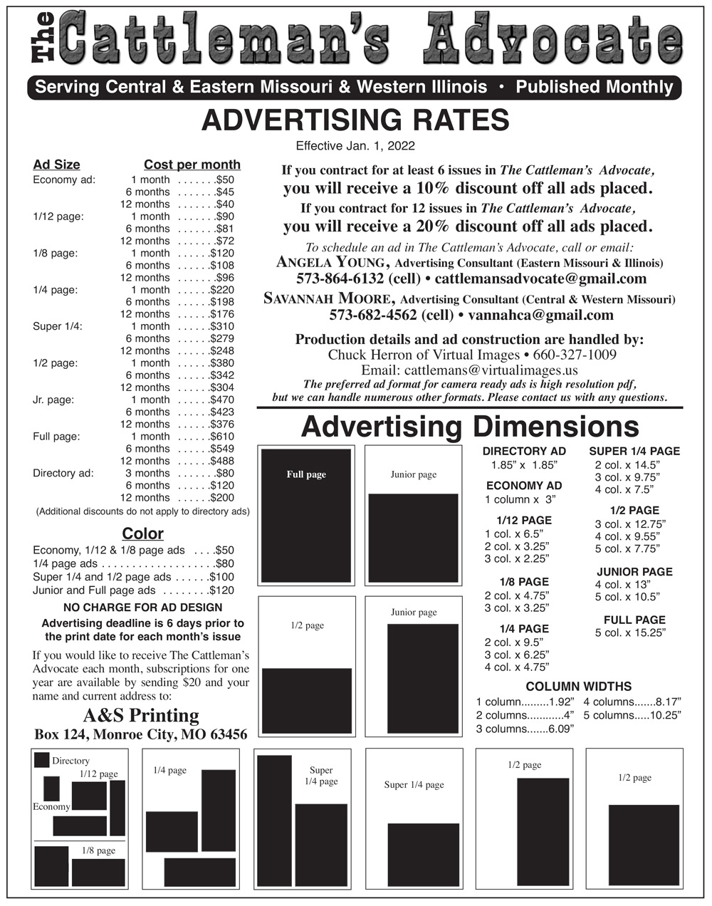 2022 Ad Rates | Cattleman's Advocate
